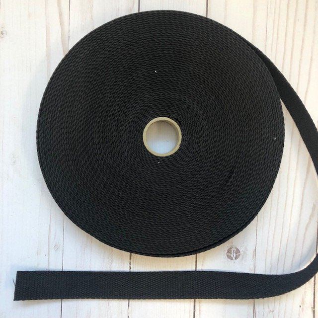 Cotton Webbing - 1" wide - Black (14)