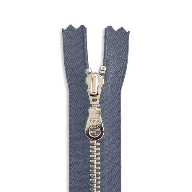 YKK Metal Zipper - Galena Grey with Nickle Donut Pull