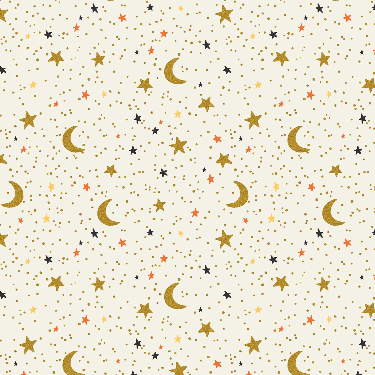 Halloween - October Night - Cream Metallic