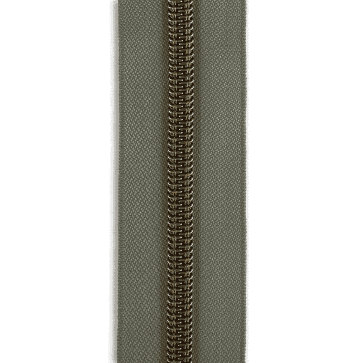 #5 Metallic Nylon Zipper By the Yard - Olive Green