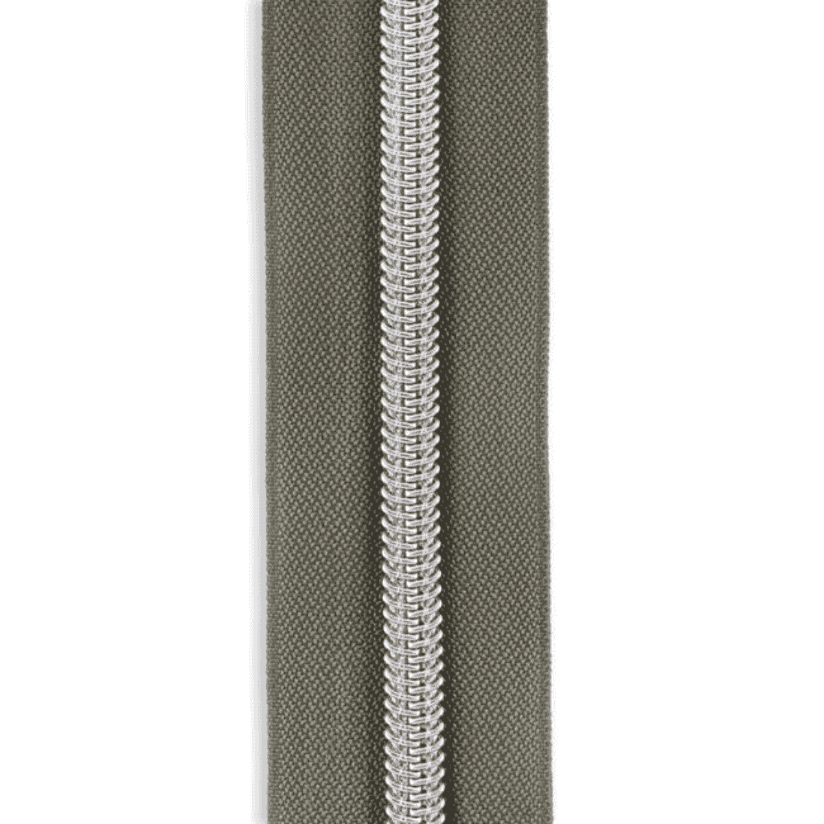 #5 Metallic Nylon Zipper By the Yard - Olive Green