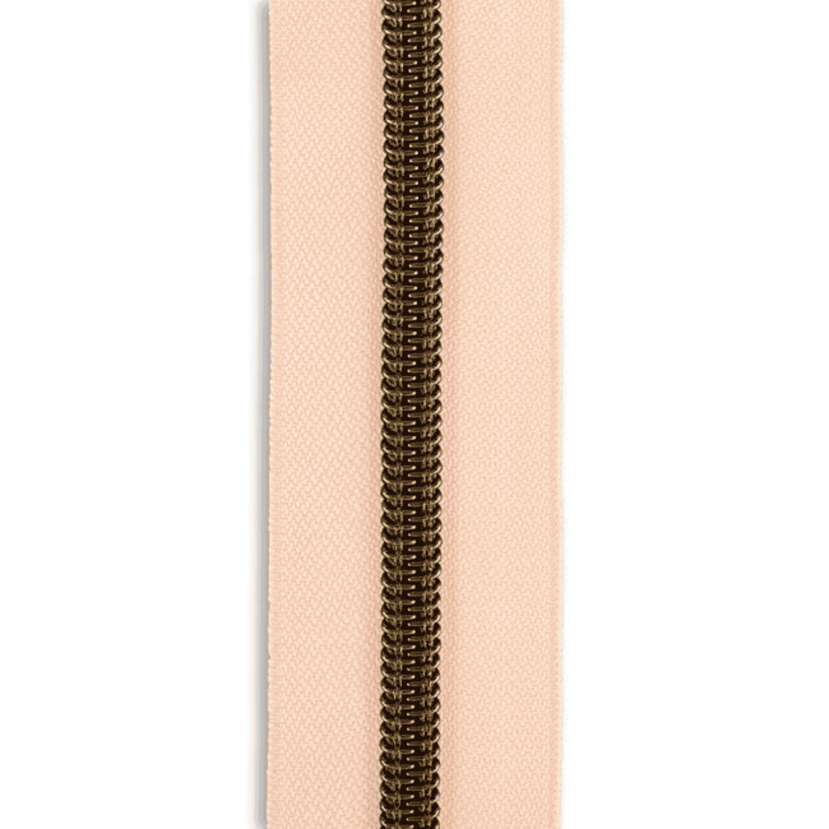 #5 Metallic Nylon Zipper By the Yard - Vintage Peach