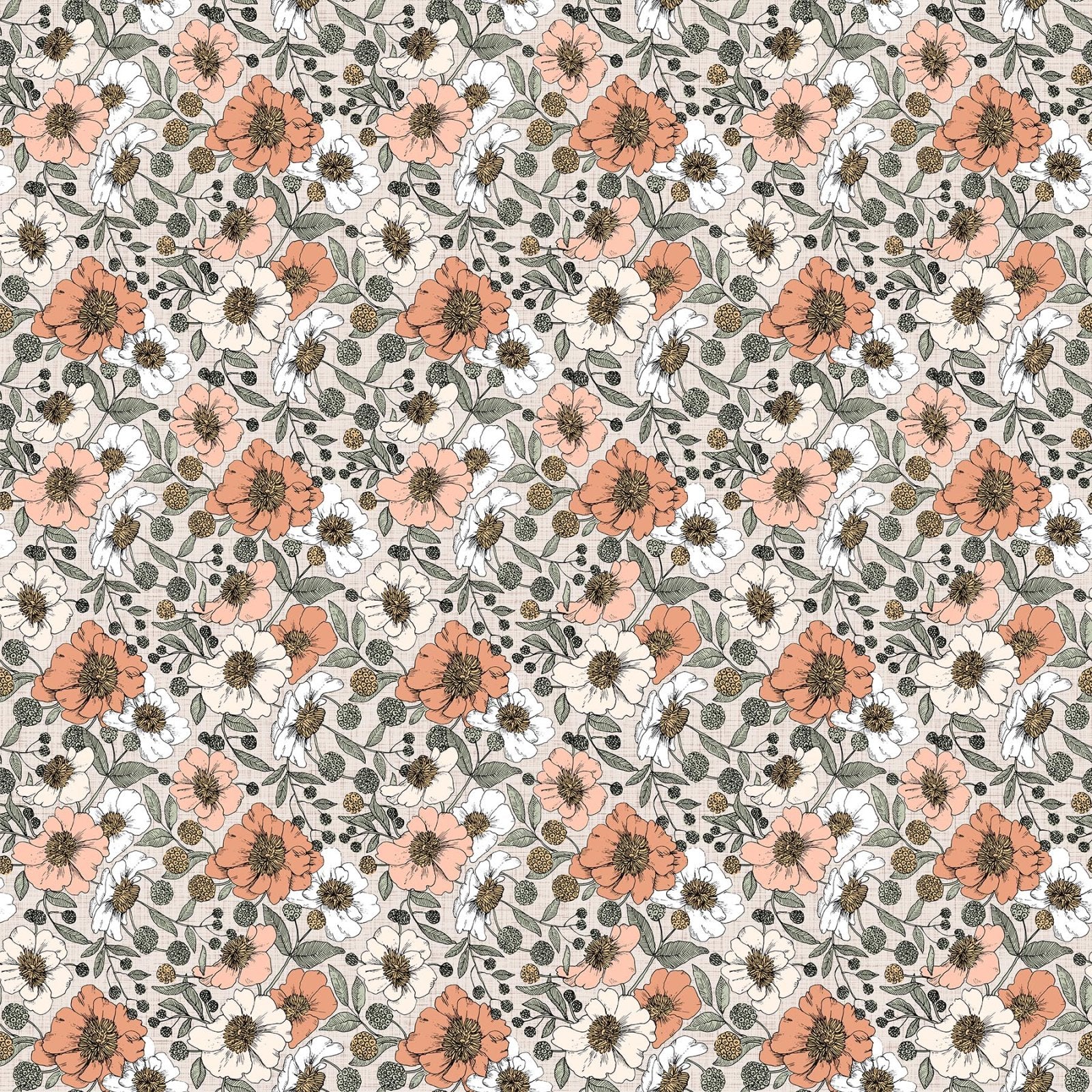 Klara - Peonies  - Cream