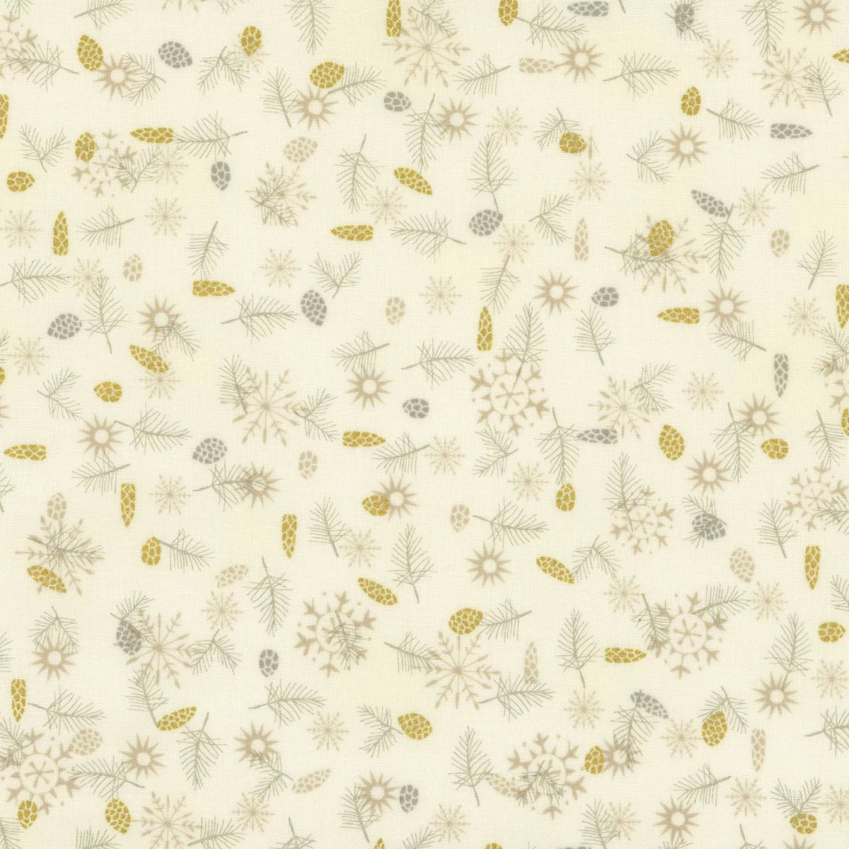 We Love Christmas - Pinecones - Cream Gold