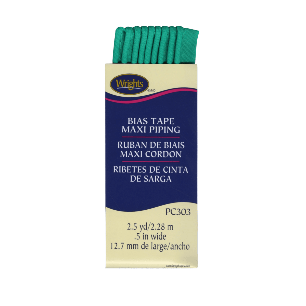 Wrights Bias Tape Maxi Piping - 1/2" by 2-1/2 yds Mediterranean