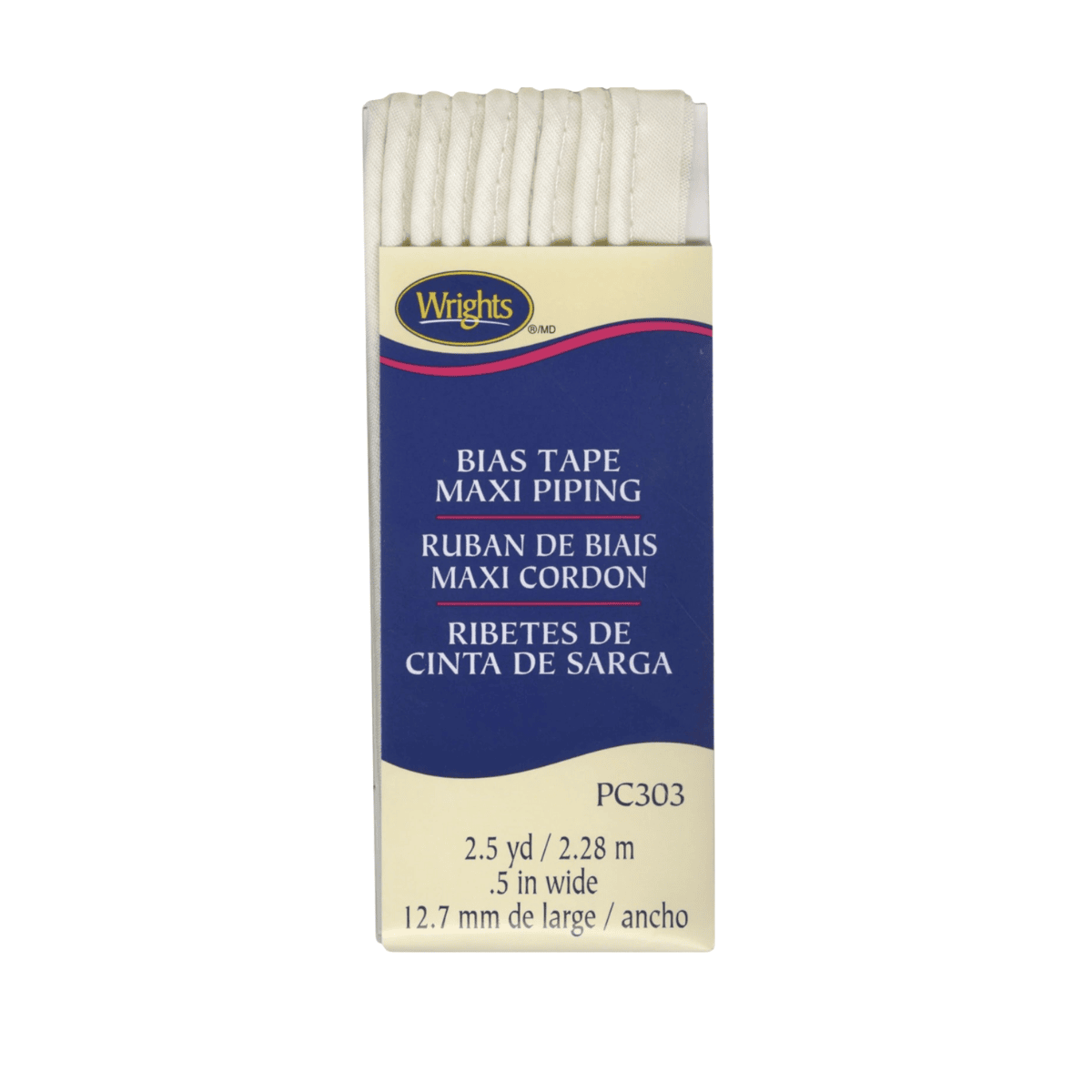 Wrights Bias Tape Maxi Piping - 1/2" by 2-1/2 yds - Oyster