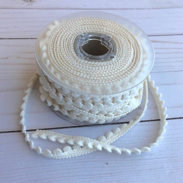 Mini Pom Pom Trim - Natural