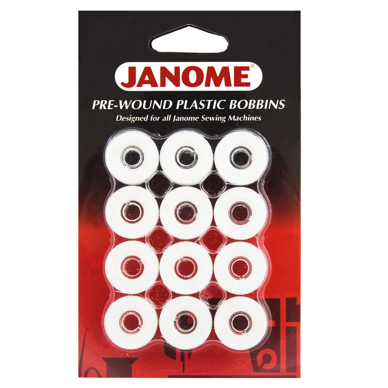 Janome Pre-wound Bobbins - Package of 12