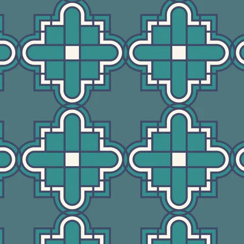 Wright Prisms Barkcloth - Prism - Teal