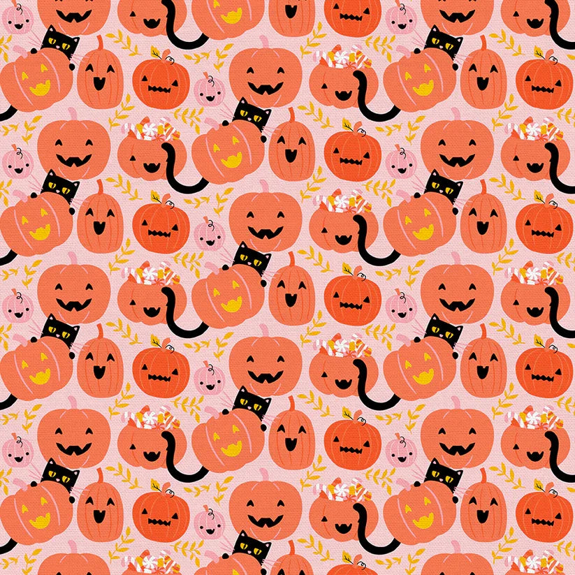 Mystical Manor - Pumpkin Cats - Pink