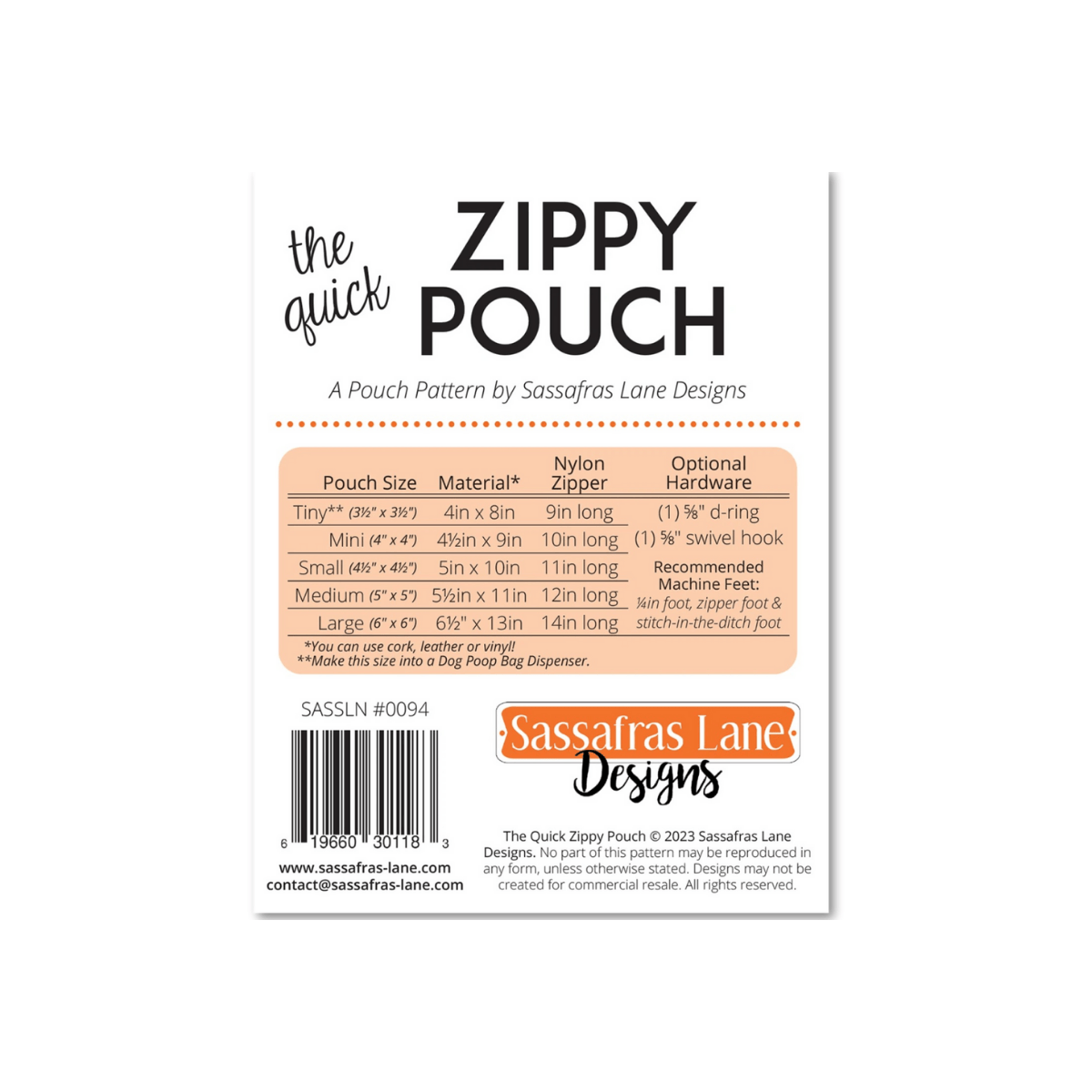 Quick Zippy Pouch Pattern