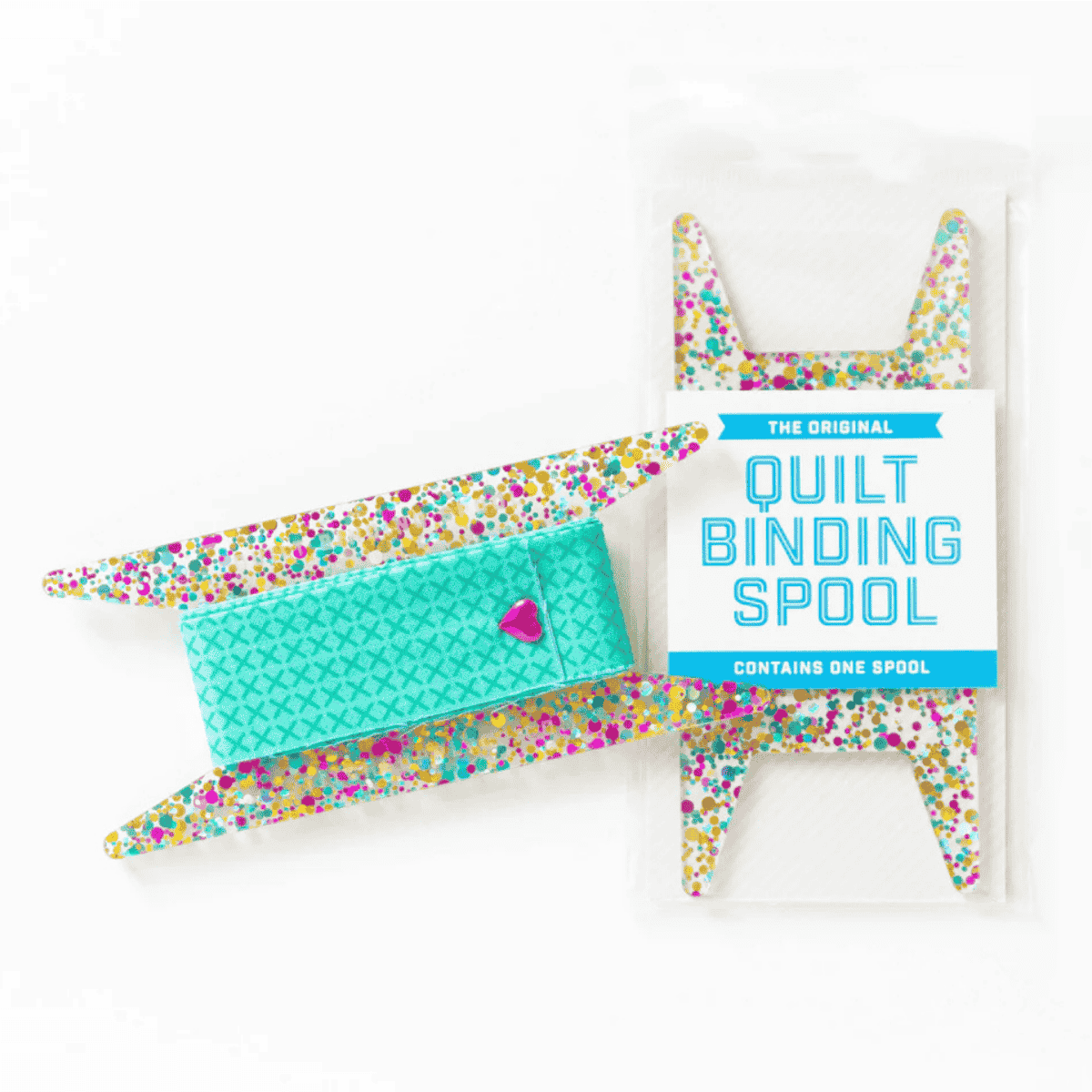 Stitch Supply - Quilt Binding Spools - Teal/Pink/Gold Glitter