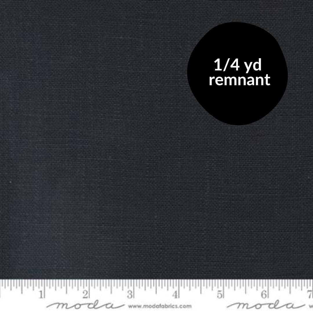 Remnant - 1/4yd Panache Cotton Slub - Solid Black 