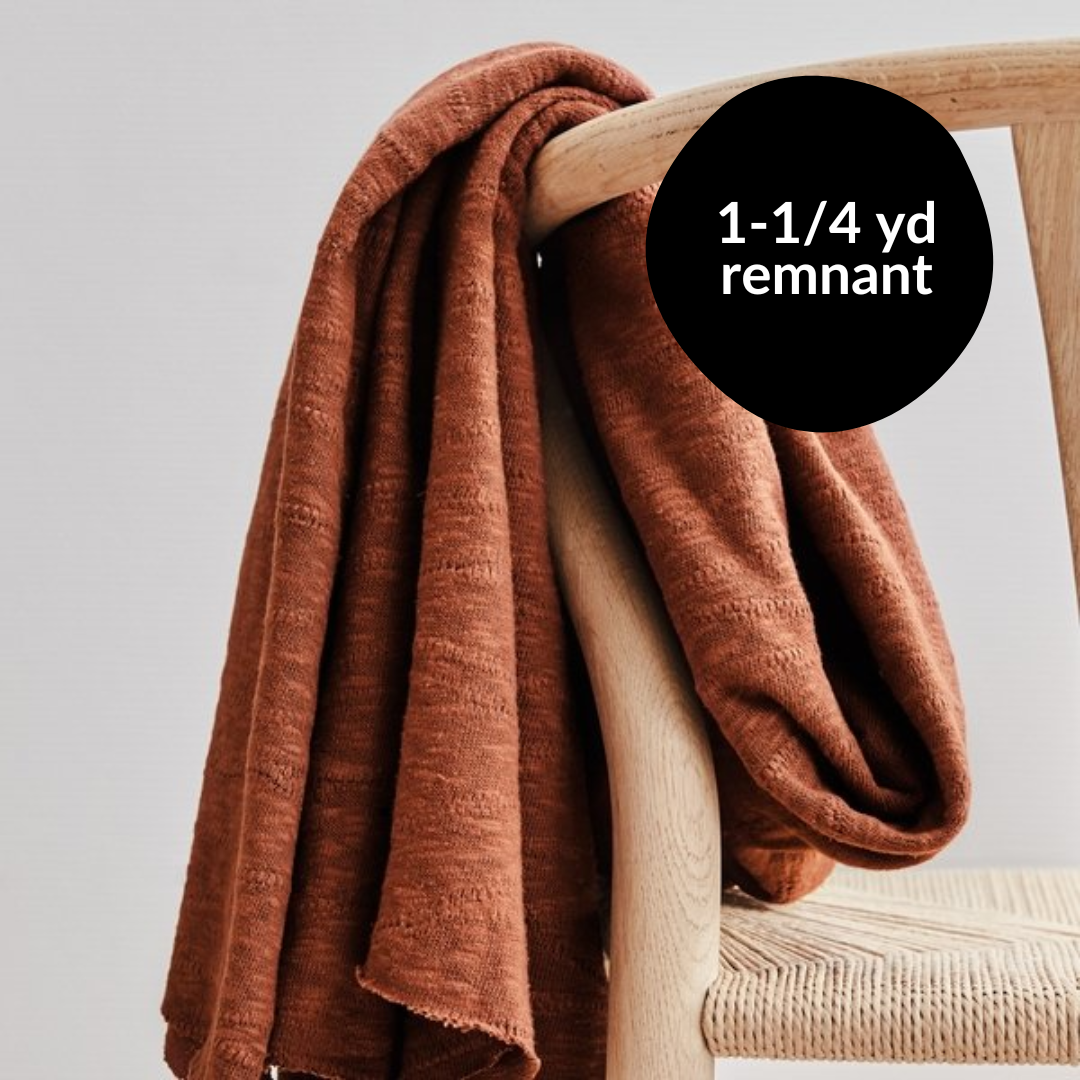 Remnant - 1-1/4yd Slub Jacquard - Sienna