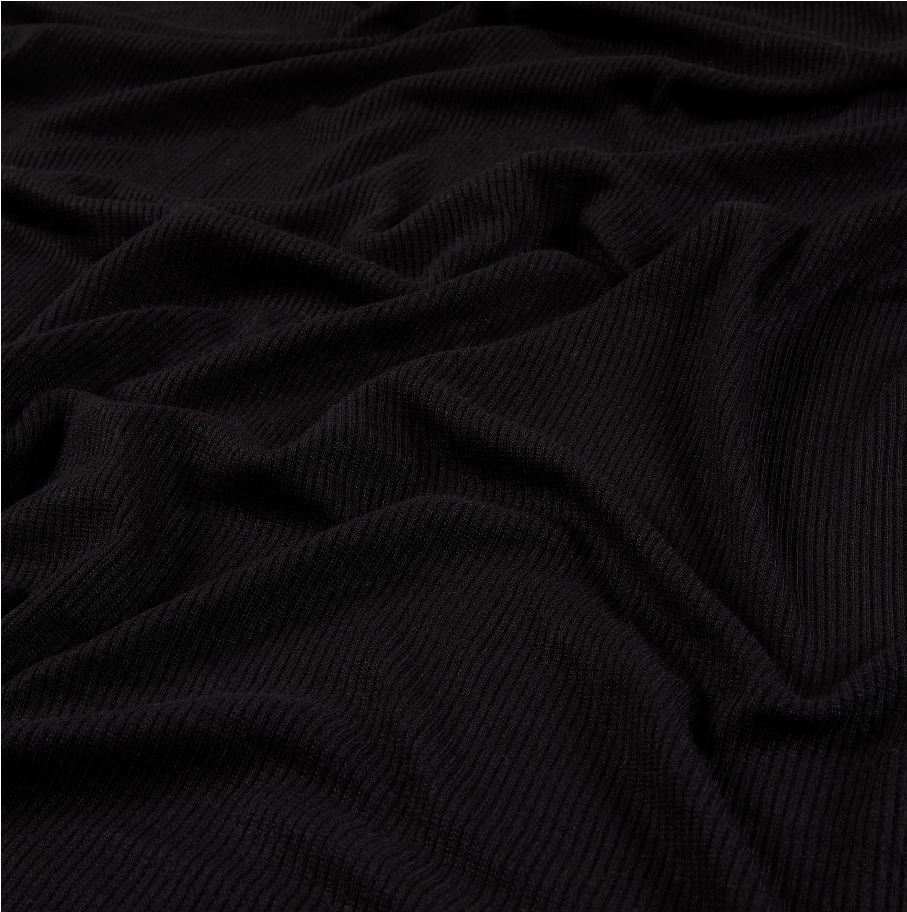 Stetch Rayon Rib Knit - Black
