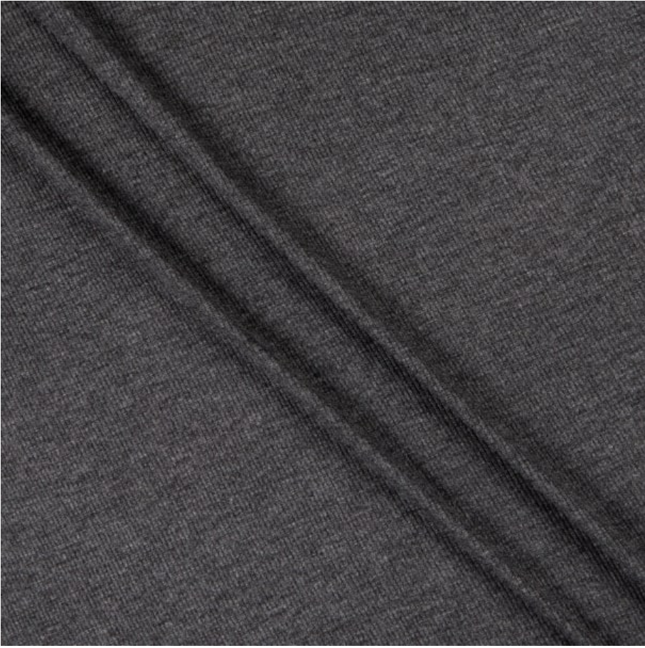 Stretch Rayon Rib Knit - Charcoal