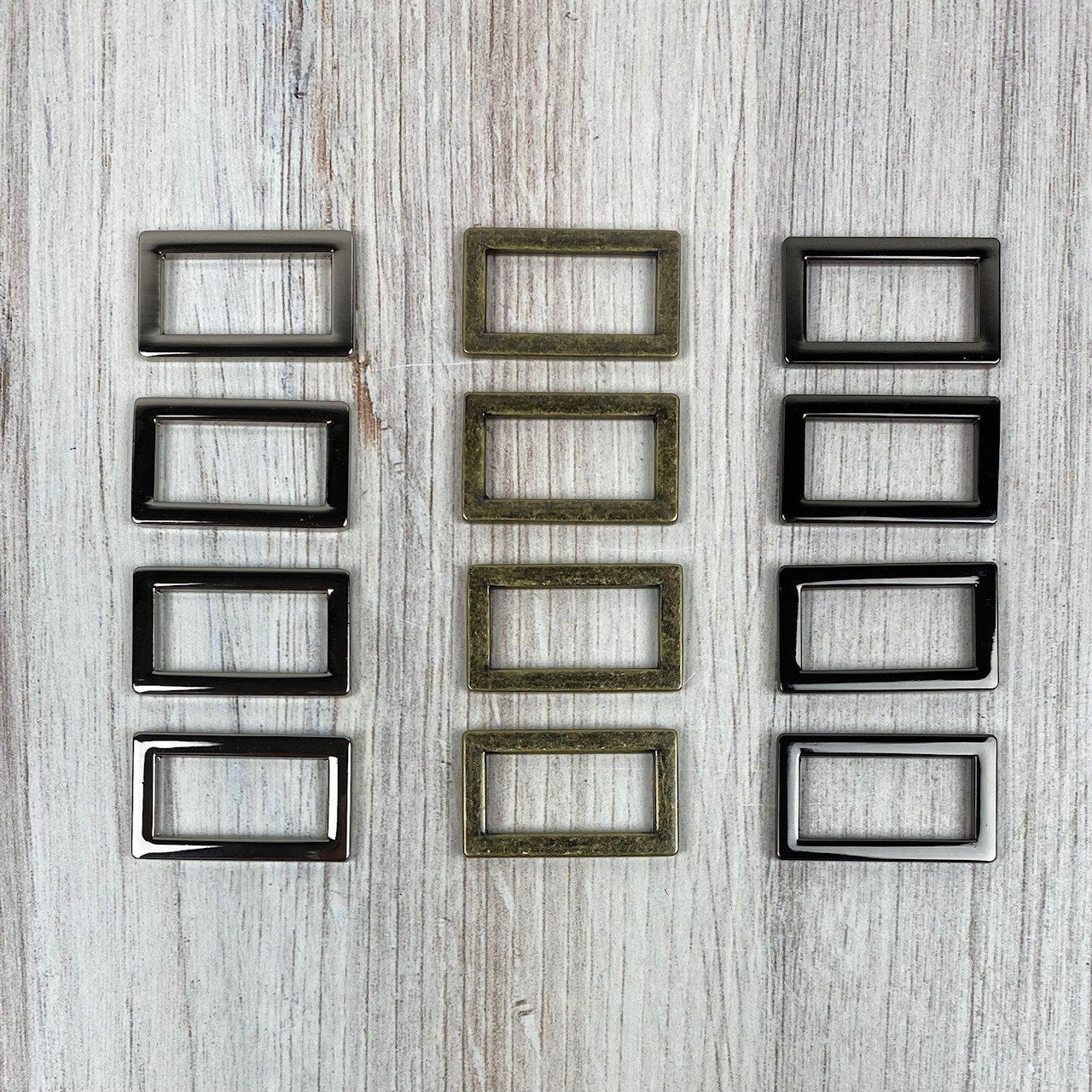 Emmaline - Flat Rectangle Ring - 1" - Set of 4