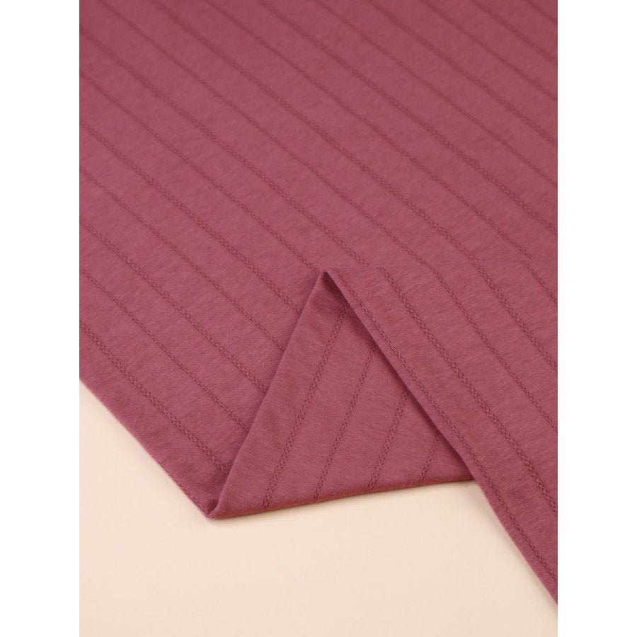 Stripe Pointelle - Rosewood