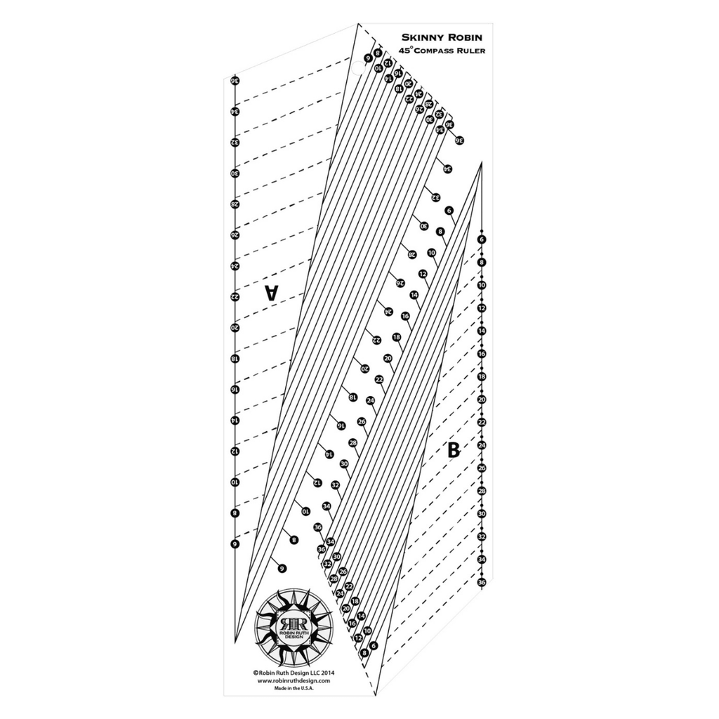 Skinny Robin 16-Point Mariner's Compass Book and Ruler Combo
