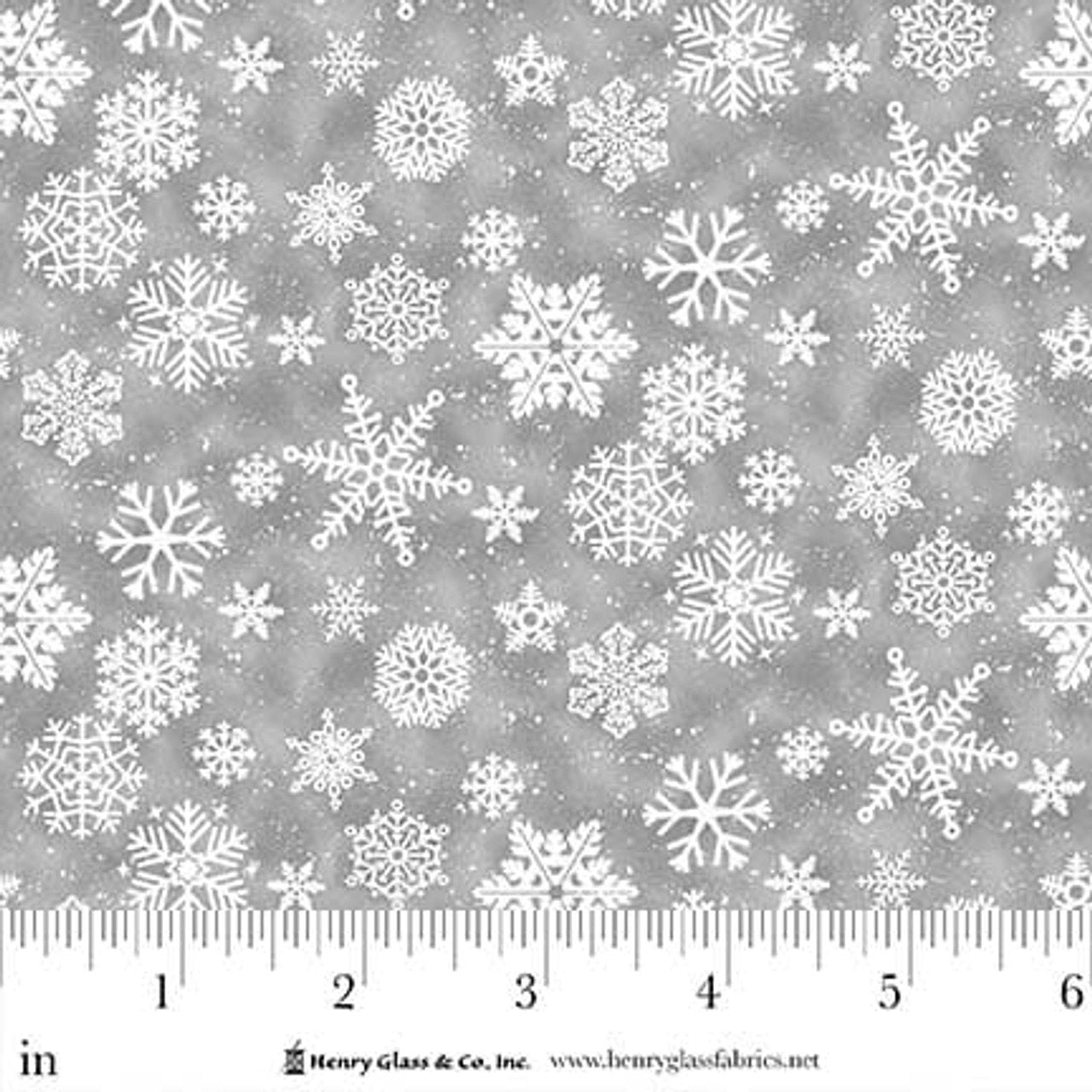 Snow Crew Minky - Snowflake - Gray