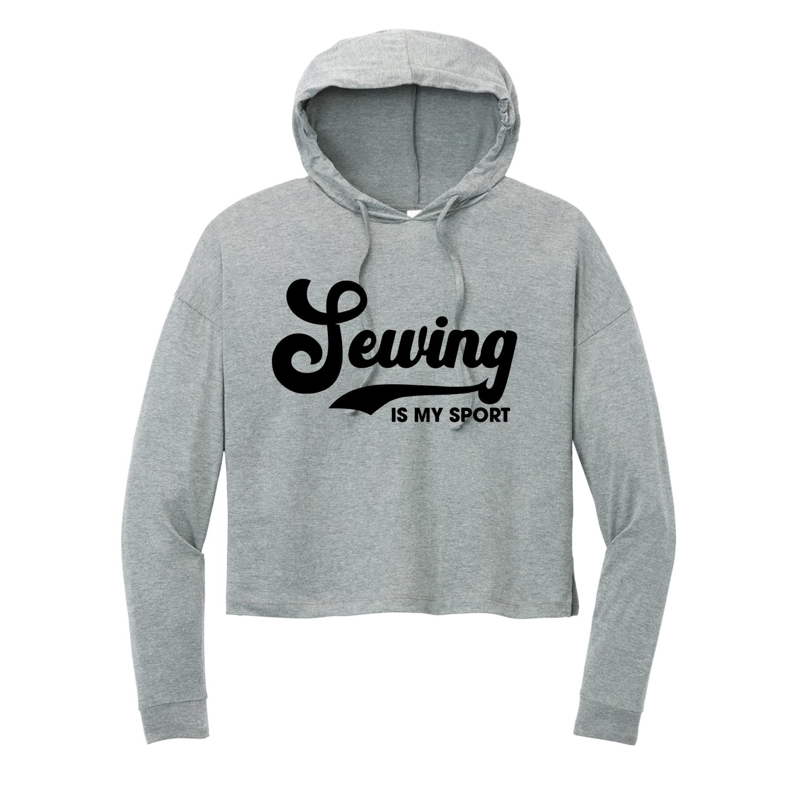 Sewing Is My Sport Women's Long Sleeve Hoodie Tee - Gray