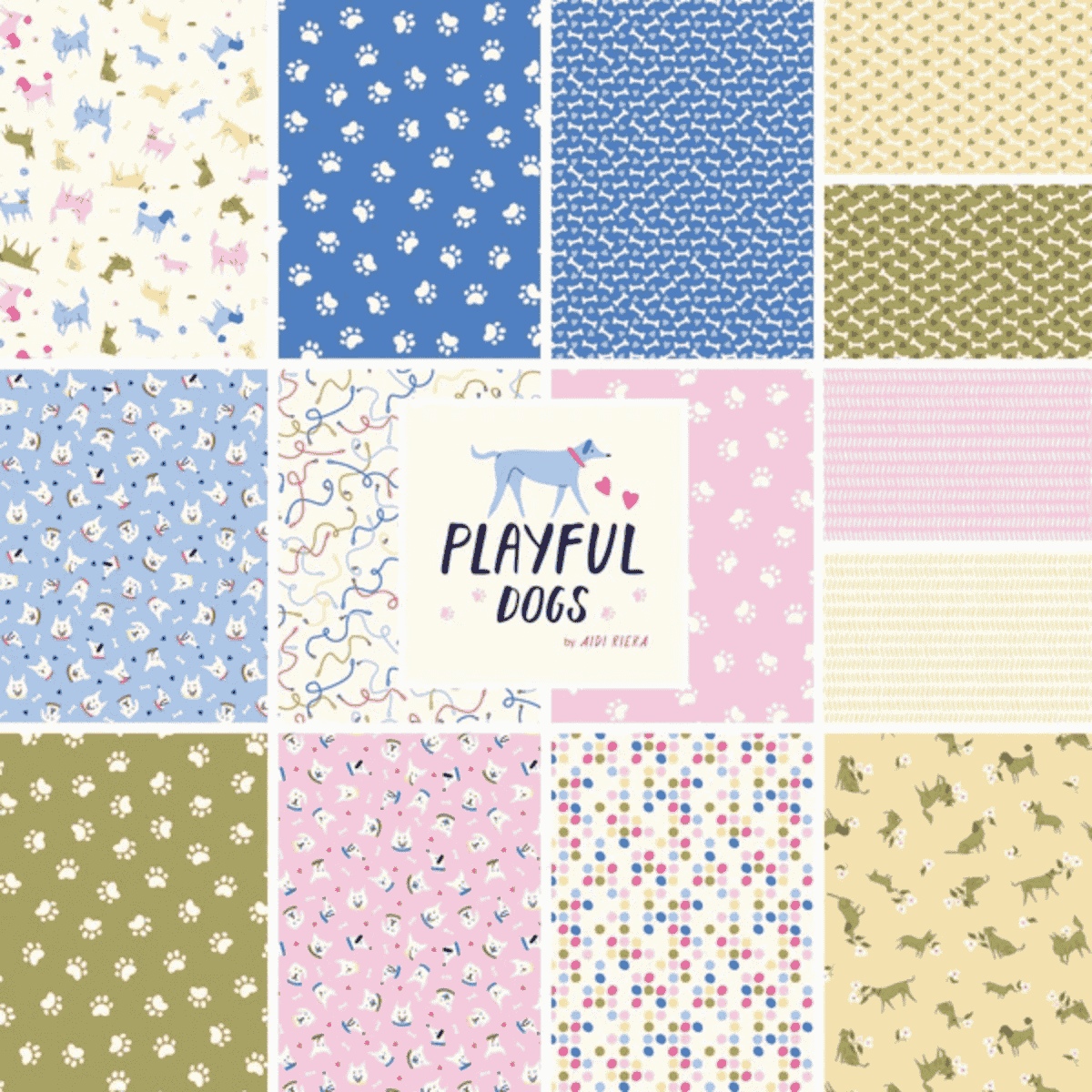 Playful Dogs Fat Quarter Bundle