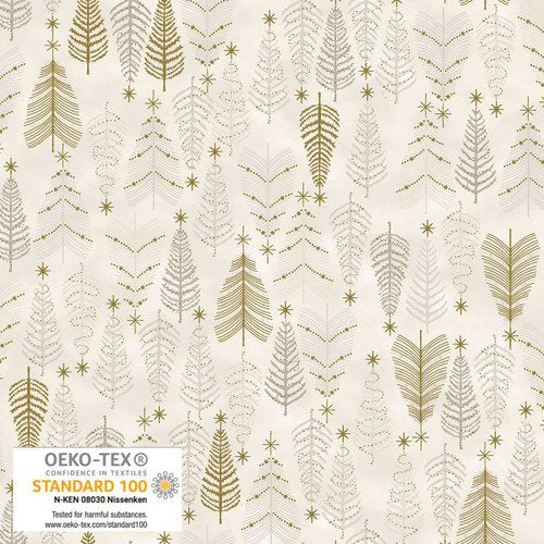 We Love Christmas - Trees - Cream Gold 