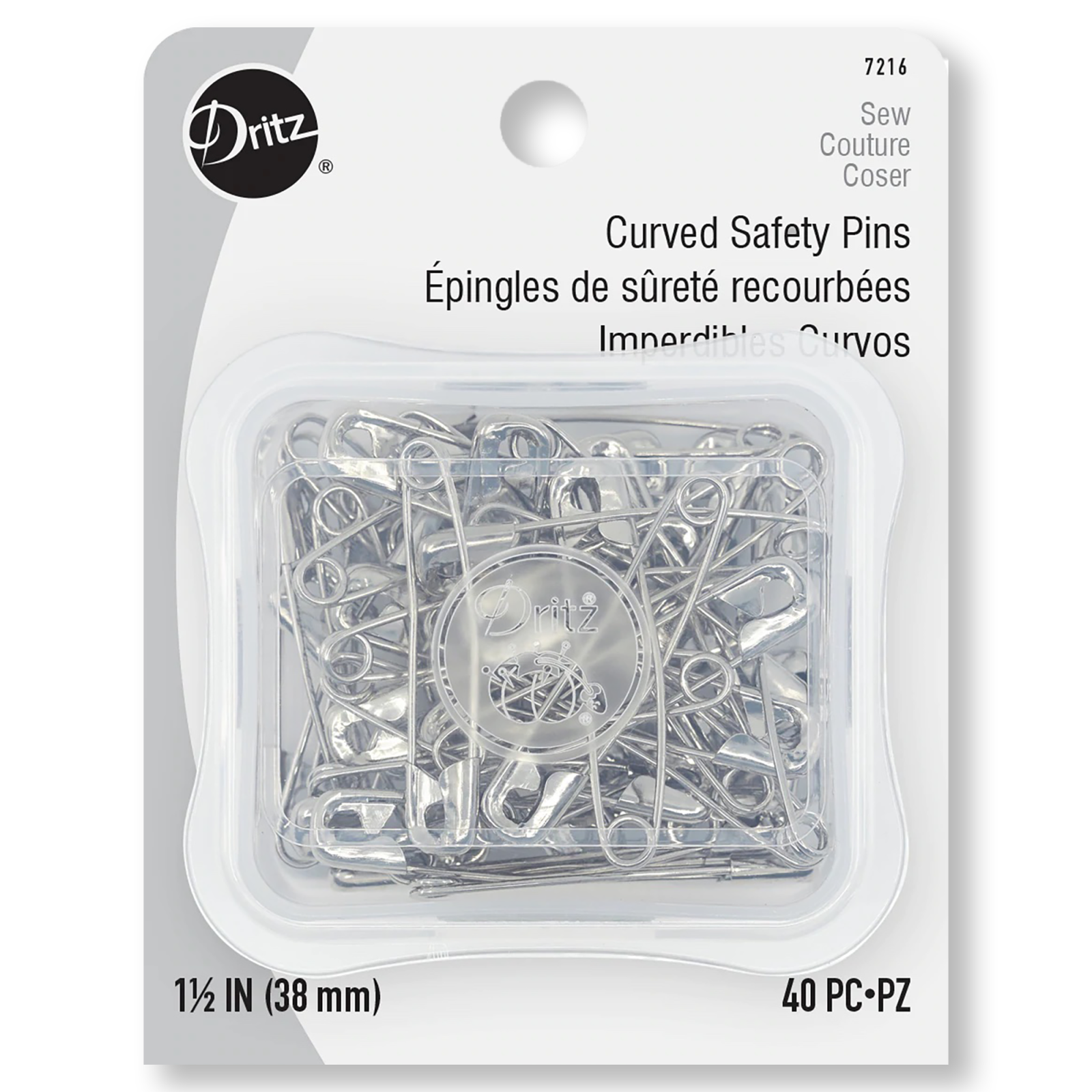 Curved Basting Pin - Size 2 - 40 count