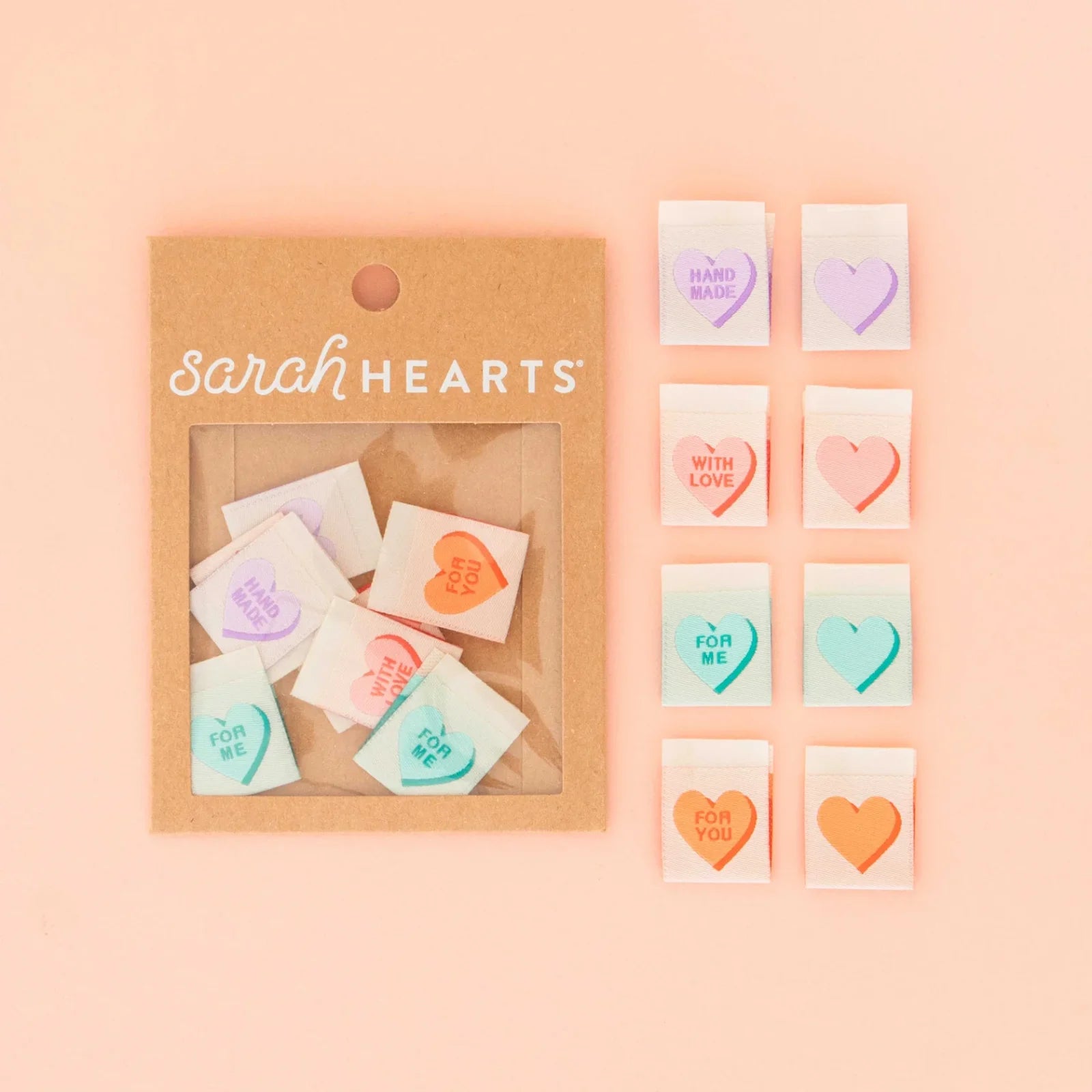 Sarah Hearts Woven Labels - Valentine's Day Candy Heart