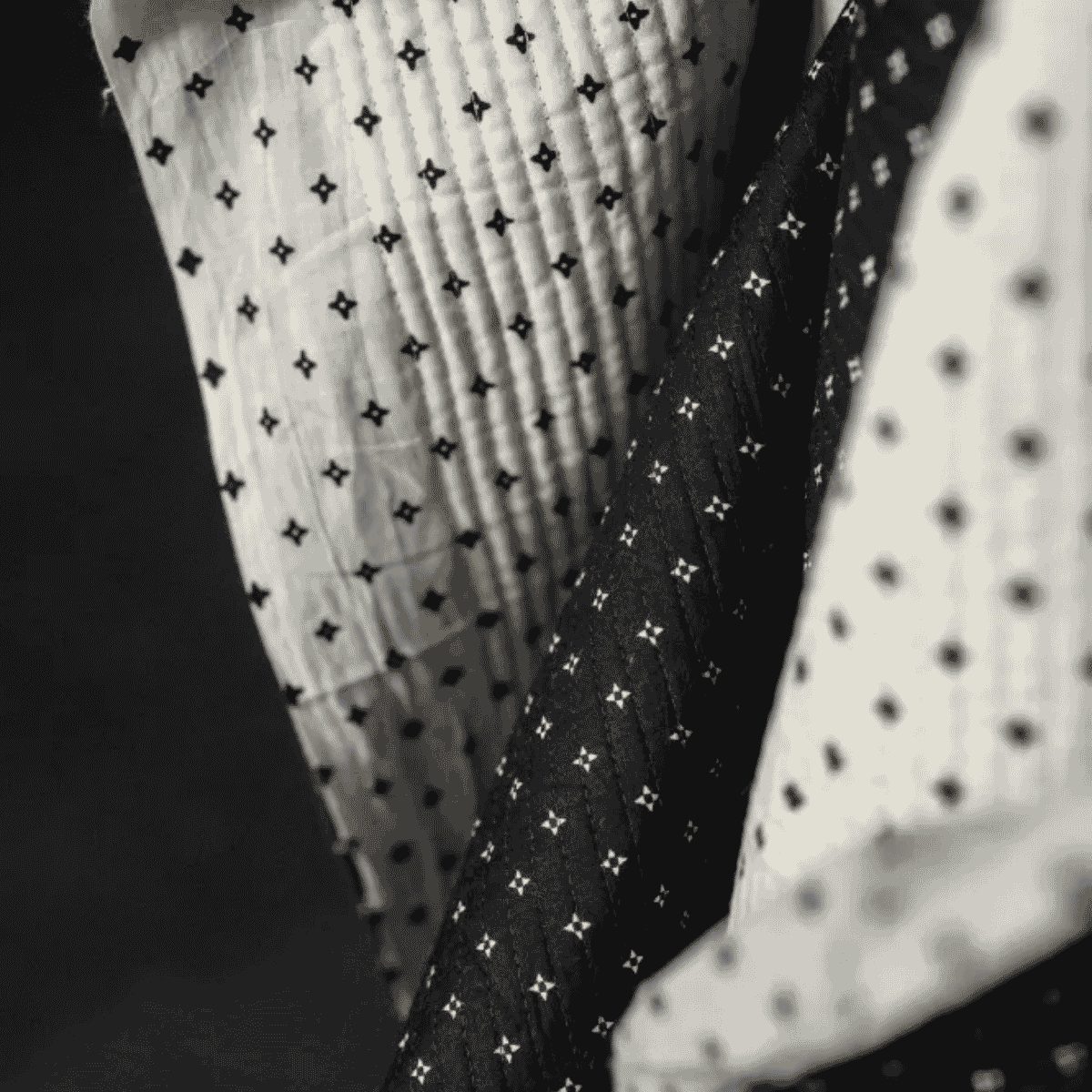 Quilted Indian Print Cotton - Kori - Black and White