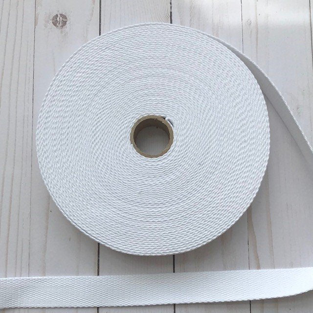 Cotton Webbing - 1" wide - White (1)