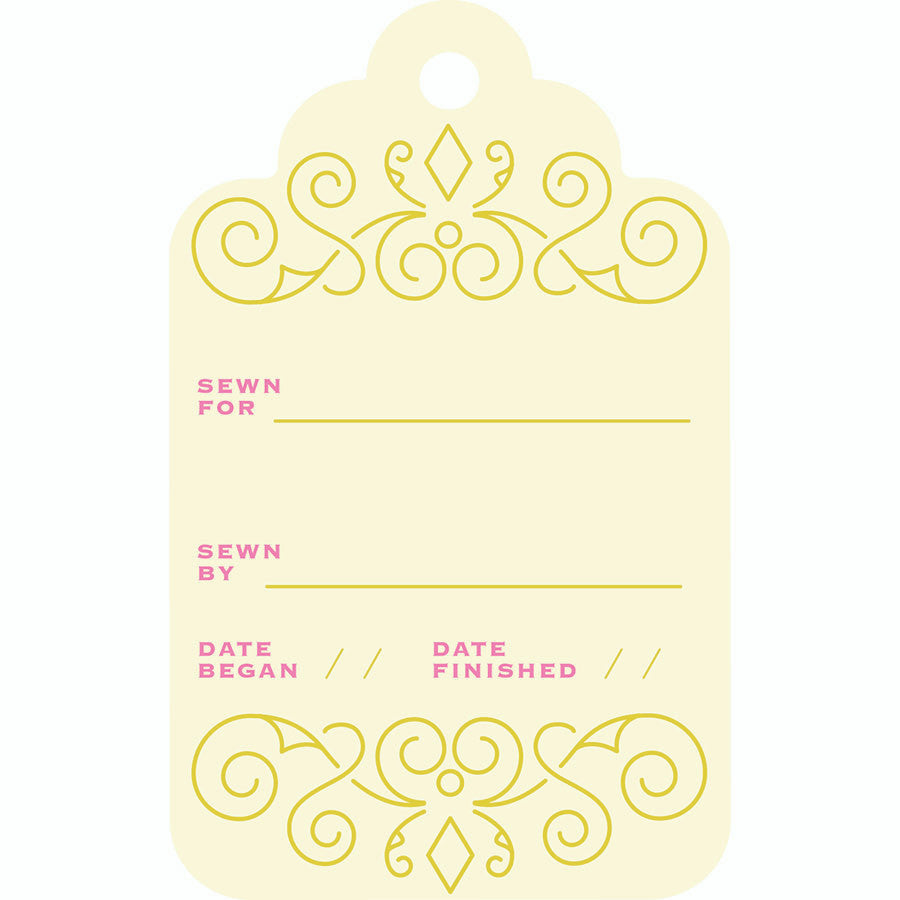 Designer Iron-On Quilt Label - Yellow