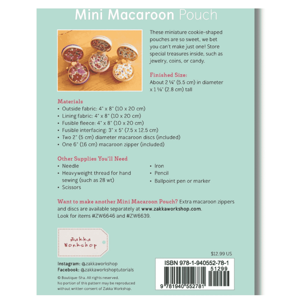 Zakka Workshop - Mini Macaroon Pouch Kit