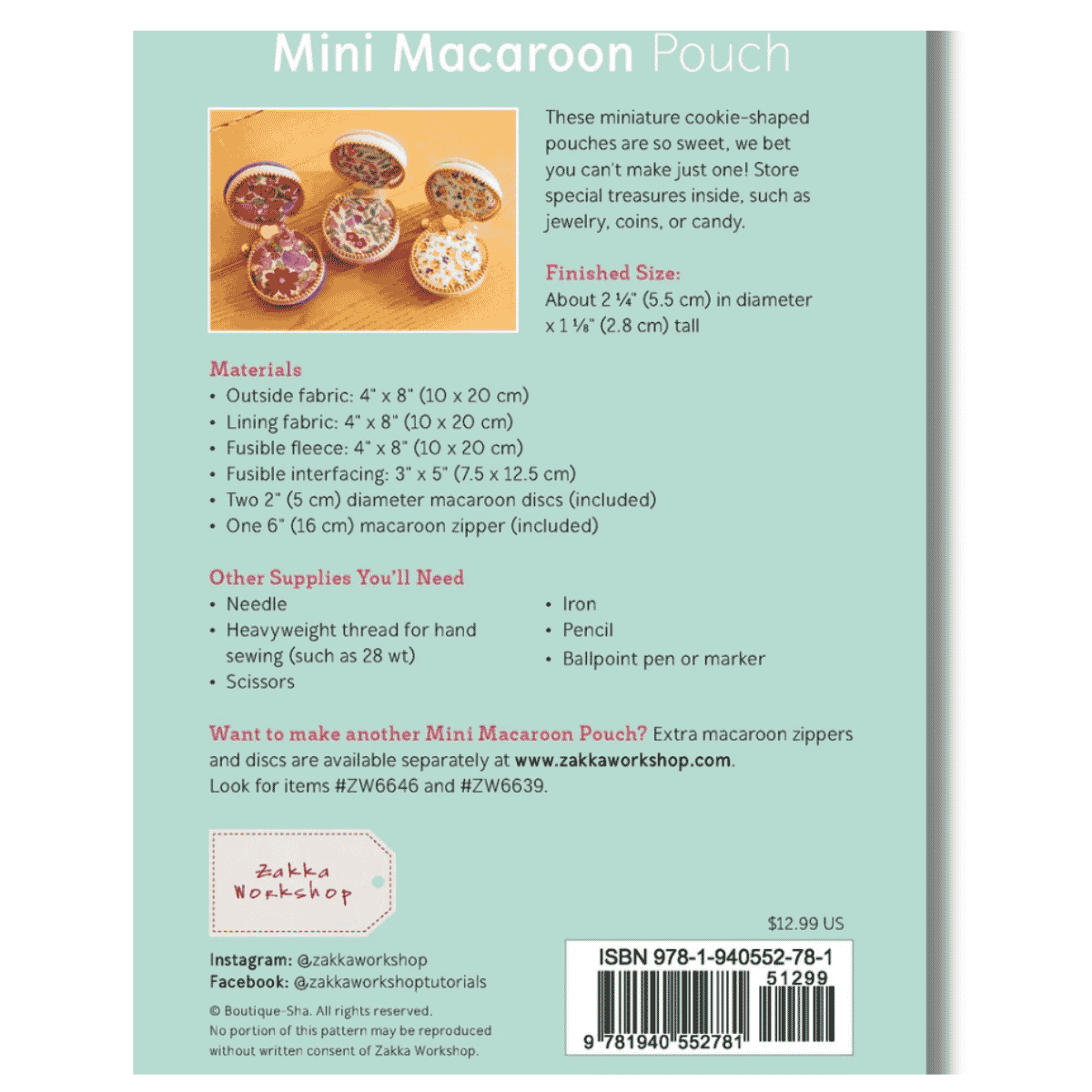Zakka Workshop - Mini Macaroon Pouch Kit